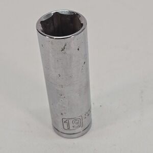 Pittsburgh Pro 1/2" Drive 6 Point 19mm Deep Socket CR-V Metric